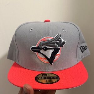 New Era Gray and Red Logo Cap